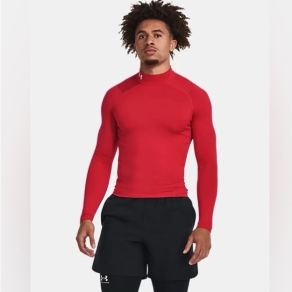 UA cold gear mock-neck long-sleeve XXL winter thermal work construction red - Picture 4 of 4